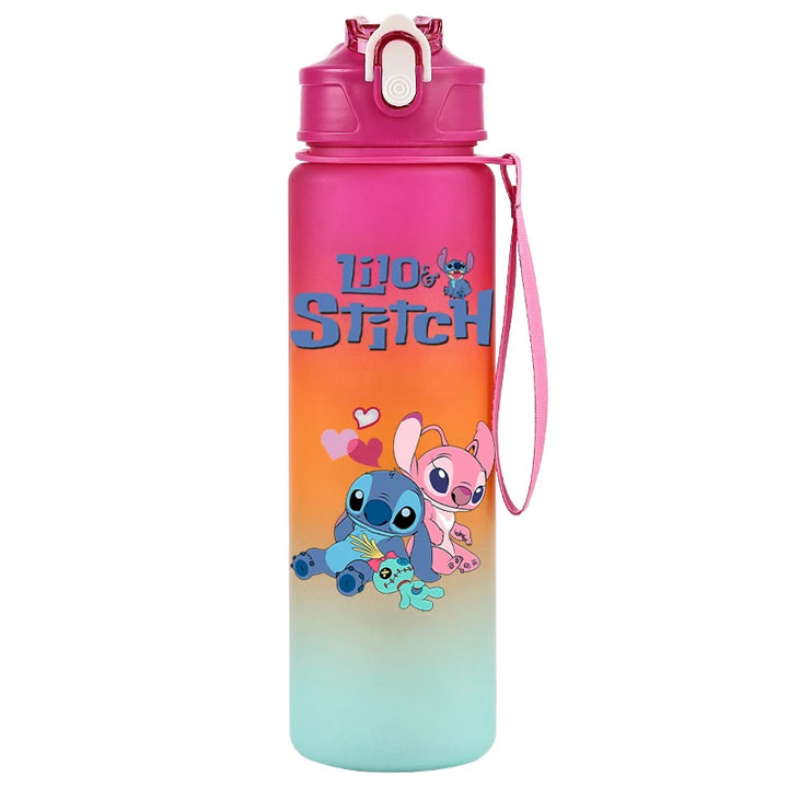 750ML Disney Lilo Stitch Water Bottle Large Capacity Drinking Portable Cartoon Anime Outdoor Sport Water Cup Children Kid Gifts