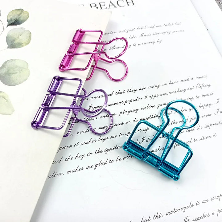 5PCS Fancy Paperclips Cute Stationery Clips Metal Binder Clips Office Clips for Organizing Notes HXZ05