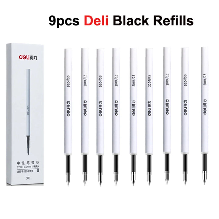 Deli Luxury Gel Pen Colored Ballpoint Pens 0.5mm Black Ink School Office Supplies Stationery Business Pen Office Accessories