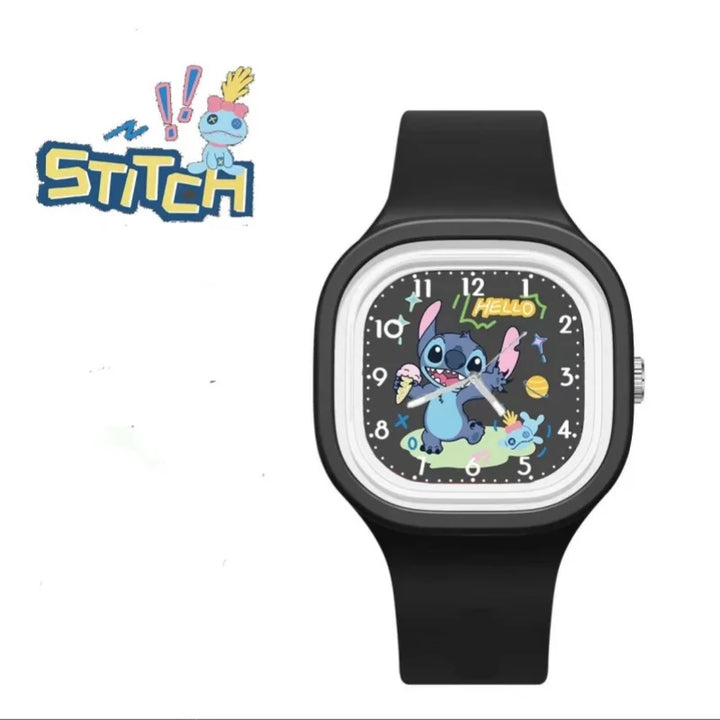 Kawaii Anime MINISO Disney Watch  Lilo & Stitch Children Watchs Sports Silicone Watch Cartoon Mickey Minnie Watch Kids Toy Gifts