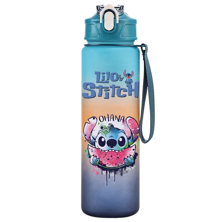 750ML Disney Lilo Stitch Water Bottle Large Capacity Drinking Portable Cartoon Anime Outdoor Sport Water Cup Children Kid Gifts