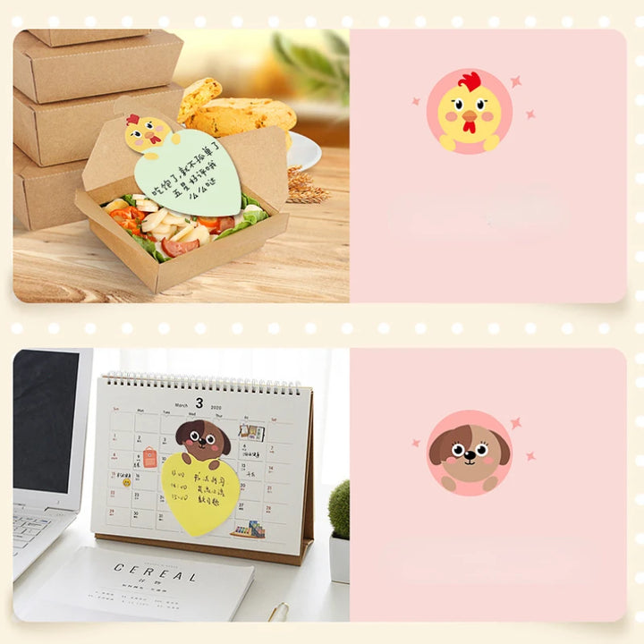 25Sheets/book Cartoon Animal Memo Intimate Student Memo Memo Office Message Heteromorphic Sticky Note Kawaii Stationery