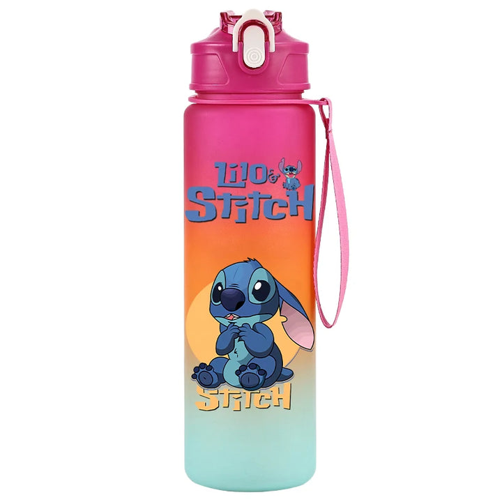 750ML Disney Lilo Stitch Water Bottle Large Capacity Drinking Portable Cartoon Anime Outdoor Sport Water Cup Children Kid Gifts