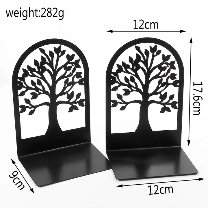 Black Tree of Life Desktop Book Ends Office Desktop Home Bookend Gift for Book Loves Office Desktop Iron Book rack