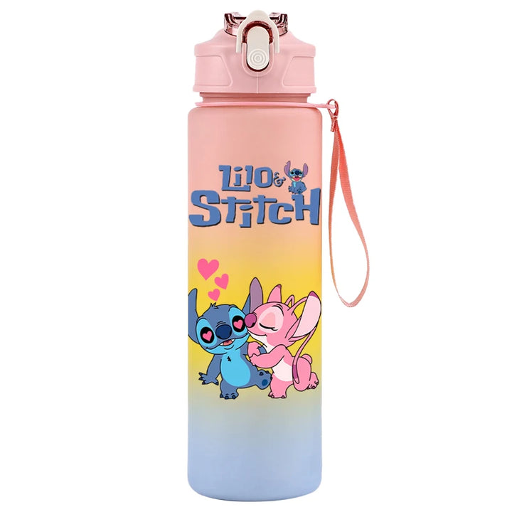 750ML Disney Lilo Stitch Water Bottle Large Capacity Drinking Portable Cartoon Anime Outdoor Sport Water Cup Children Kid Gifts