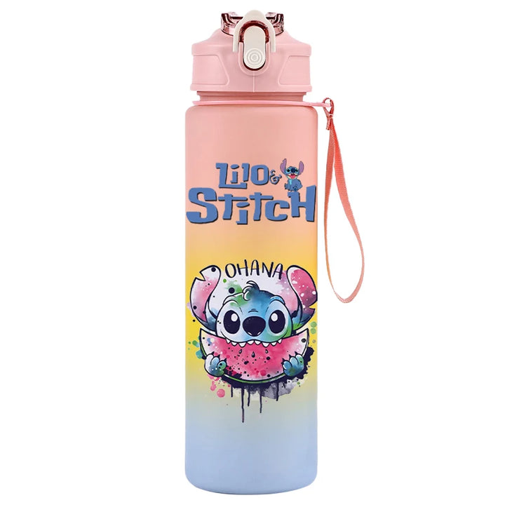 750ML Disney Lilo Stitch Water Bottle Large Capacity Drinking Portable Cartoon Anime Outdoor Sport Water Cup Children Kid Gifts