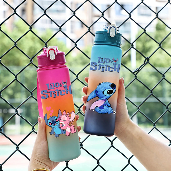 750ML Disney Lilo Stitch Water Bottle Large Capacity Drinking Portable Cartoon Anime Outdoor Sport Water Cup Children Kid Gifts