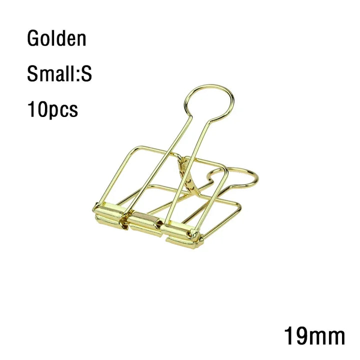 2-10 Pcs Paper Clip Sliver Rose Gold Binder Clips Page Holder Office Study Binder Clips Photo Clamp Office School Desk Organizer