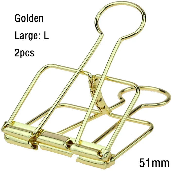 2-10 Pcs Paper Clip Sliver Rose Gold Binder Clips Page Holder Office Study Binder Clips Photo Clamp Office School Desk Organizer