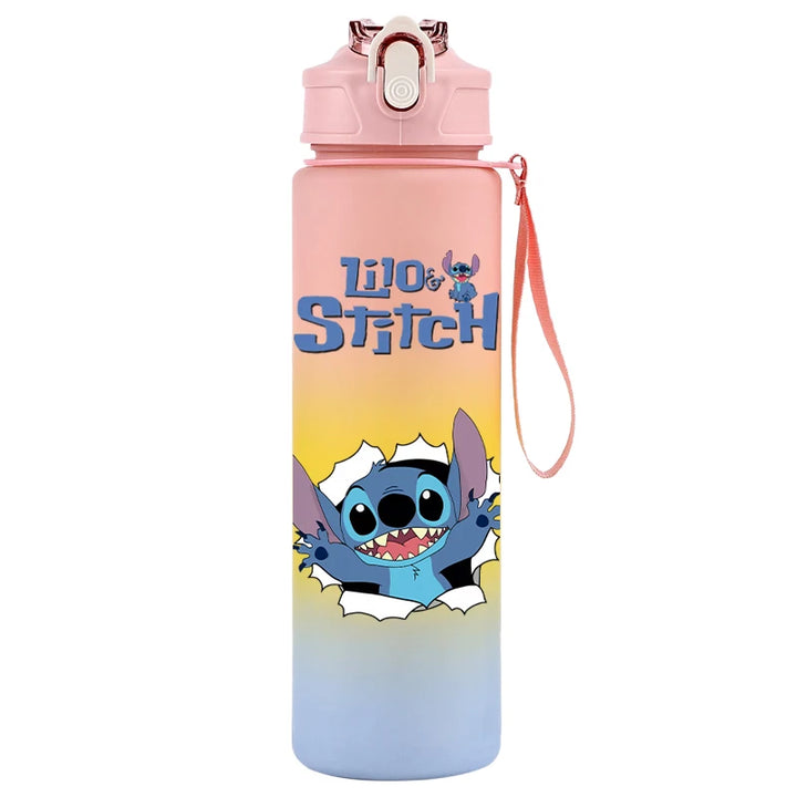 750ML Disney Lilo Stitch Water Bottle Large Capacity Drinking Portable Cartoon Anime Outdoor Sport Water Cup Children Kid Gifts