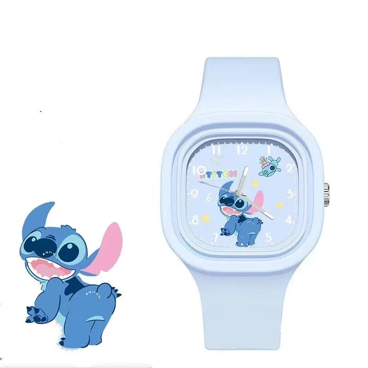 Kawaii Anime MINISO Disney Watch  Lilo & Stitch Children Watchs Sports Silicone Watch Cartoon Mickey Minnie Watch Kids Toy Gifts