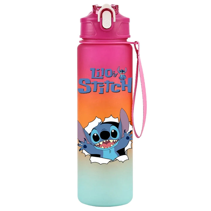 750ML Disney Lilo Stitch Water Bottle Large Capacity Drinking Portable Cartoon Anime Outdoor Sport Water Cup Children Kid Gifts