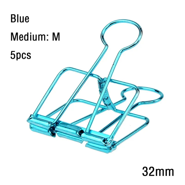 2-10 Pcs Paper Clip Sliver Rose Gold Binder Clips Page Holder Office Study Binder Clips Photo Clamp Office School Desk Organizer