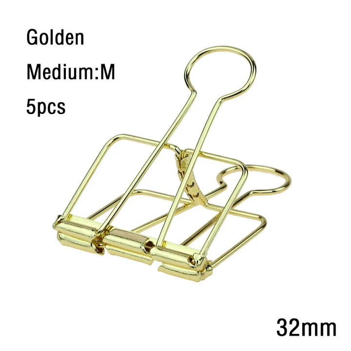 2-10 Pcs Paper Clip Sliver Rose Gold Binder Clips Page Holder Office Study Binder Clips Photo Clamp Office School Desk Organizer