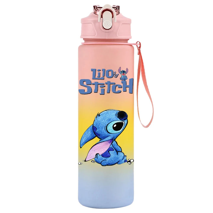 750ML Disney Lilo Stitch Water Bottle Large Capacity Drinking Portable Cartoon Anime Outdoor Sport Water Cup Children Kid Gifts