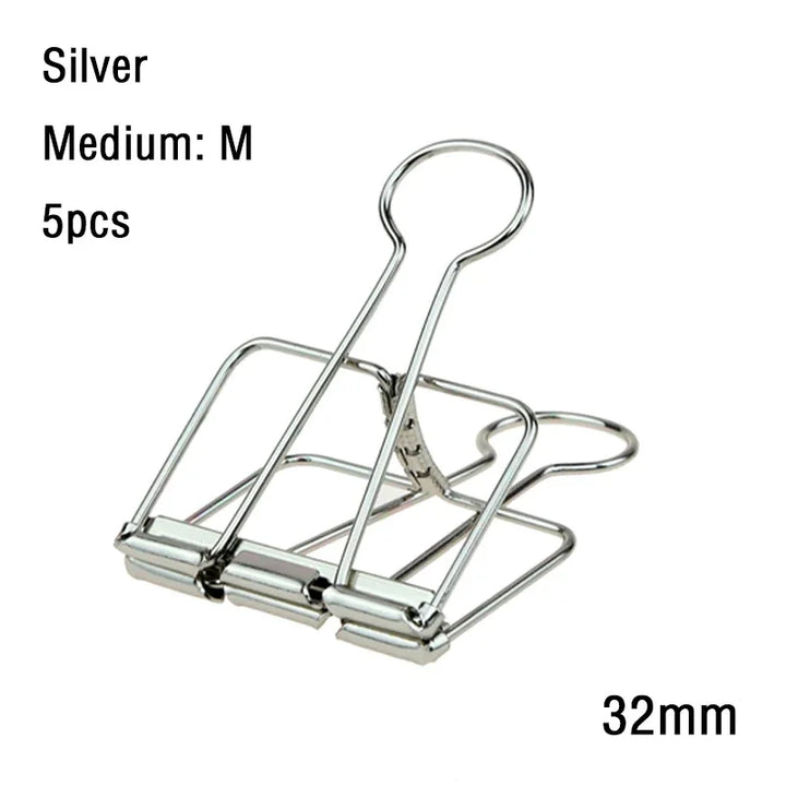 2-10 Pcs Paper Clip Sliver Rose Gold Binder Clips Page Holder Office Study Binder Clips Photo Clamp Office School Desk Organizer