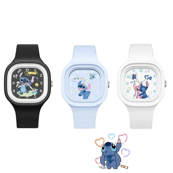 Disney FashionAnime Minnie Children Watch  Stitch Mickey Mouse Silicone Sport Watch Cartoon Lilo & Stitch Accessories Kids watch