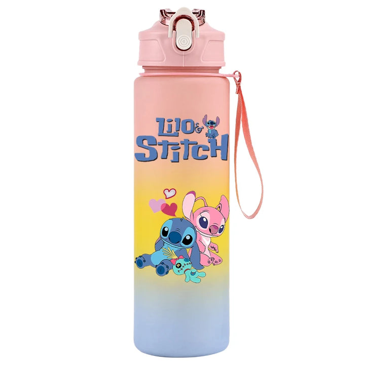 750ML Disney Lilo Stitch Water Bottle Large Capacity Drinking Portable Cartoon Anime Outdoor Sport Water Cup Children Kid Gifts