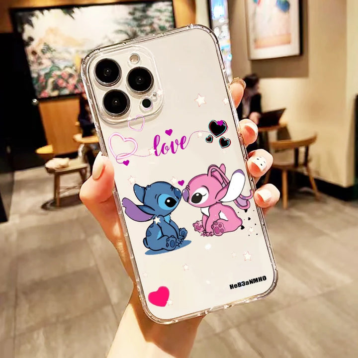 Lilo & Stitch Anime Disney For Apple iPhone 15 14 13 12 11 XS XR X 8 7 SE Pro Max Plus Mini Transparent Phone Case