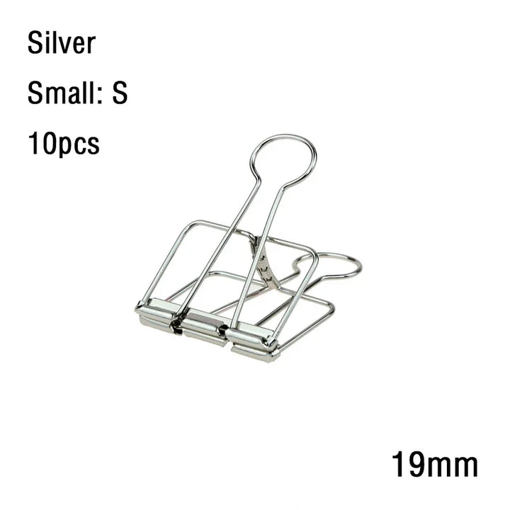 2-10 Pcs Paper Clip Sliver Rose Gold Binder Clips Page Holder Office Study Binder Clips Photo Clamp Office School Desk Organizer