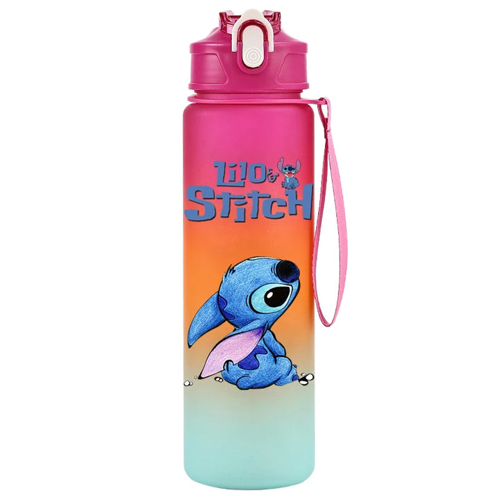 750ML Disney Lilo Stitch Water Bottle Large Capacity Drinking Portable Cartoon Anime Outdoor Sport Water Cup Children Kid Gifts