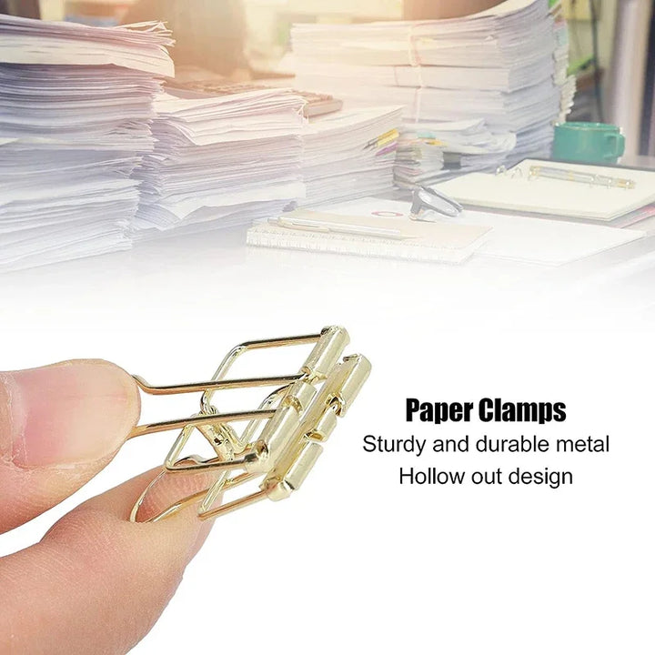 2-10 Pcs Paper Clip Sliver Rose Gold Binder Clips Page Holder Office Study Binder Clips Photo Clamp Office School Desk Organizer