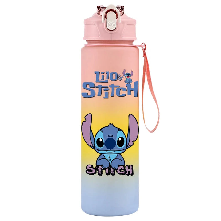 750ML Disney Lilo Stitch Water Bottle Large Capacity Drinking Portable Cartoon Anime Outdoor Sport Water Cup Children Kid Gifts