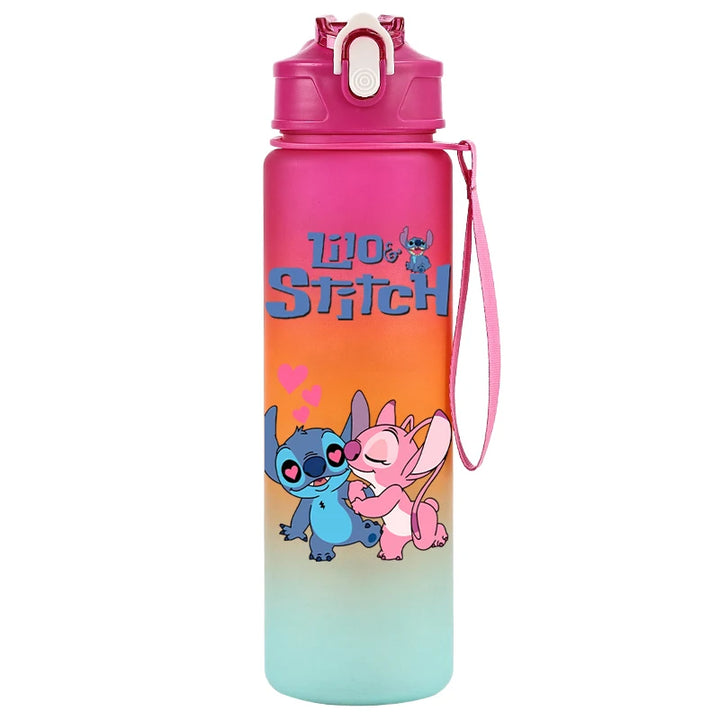 750ML Disney Lilo Stitch Water Bottle Large Capacity Drinking Portable Cartoon Anime Outdoor Sport Water Cup Children Kid Gifts