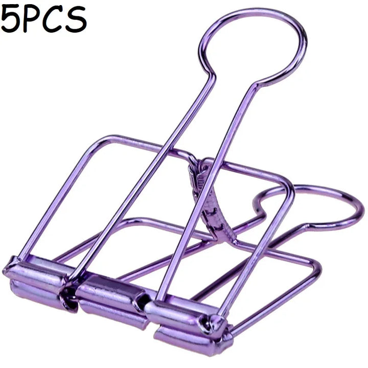 5PCS Fancy Paperclips Cute Stationery Clips Metal Binder Clips Office Clips for Organizing Notes HXZ05