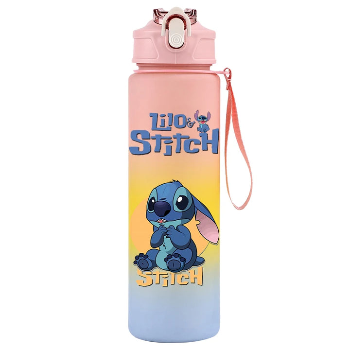 750ML Disney Lilo Stitch Water Bottle Large Capacity Drinking Portable Cartoon Anime Outdoor Sport Water Cup Children Kid Gifts