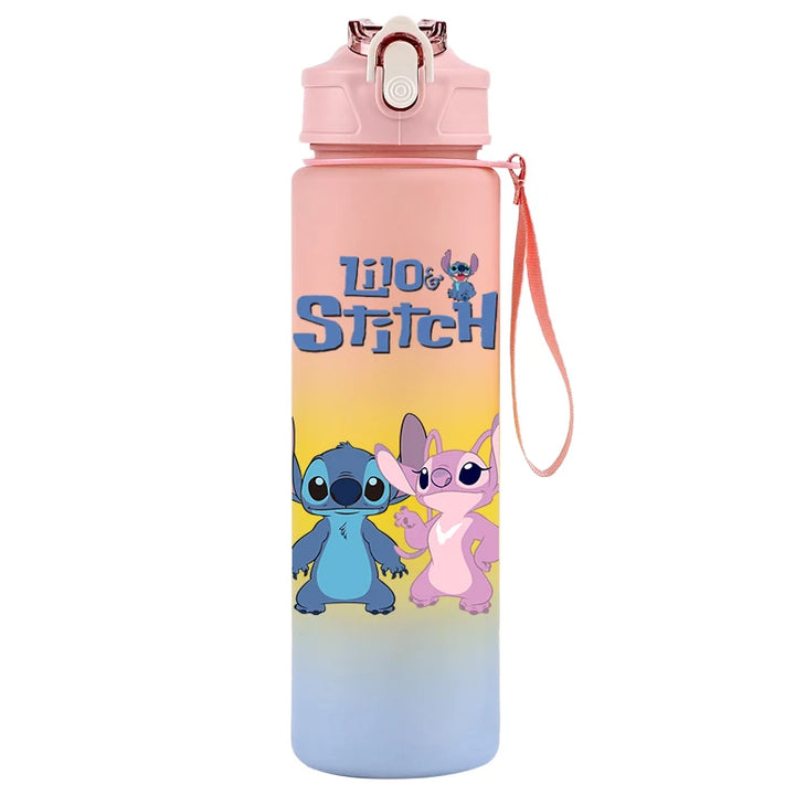 750ML Disney Lilo Stitch Water Bottle Large Capacity Drinking Portable Cartoon Anime Outdoor Sport Water Cup Children Kid Gifts