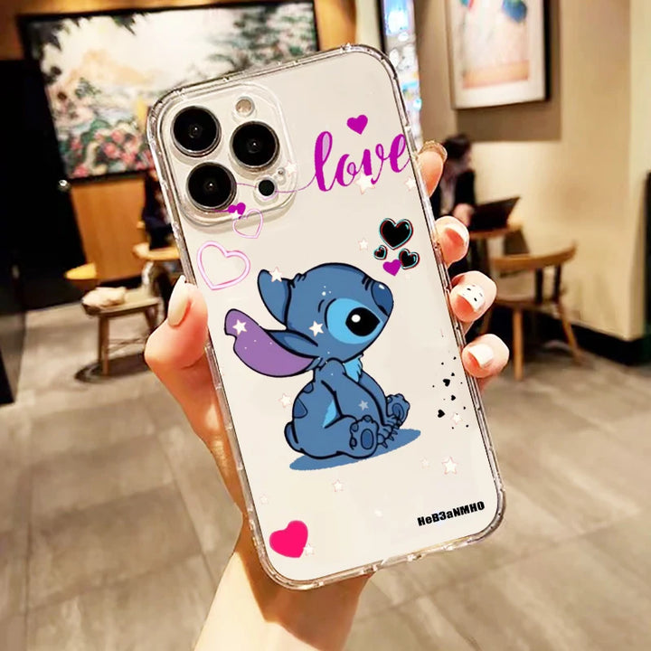 Lilo & Stitch Anime Disney For Apple iPhone 15 14 13 12 11 XS XR X 8 7 SE Pro Max Plus Mini Transparent Phone Case