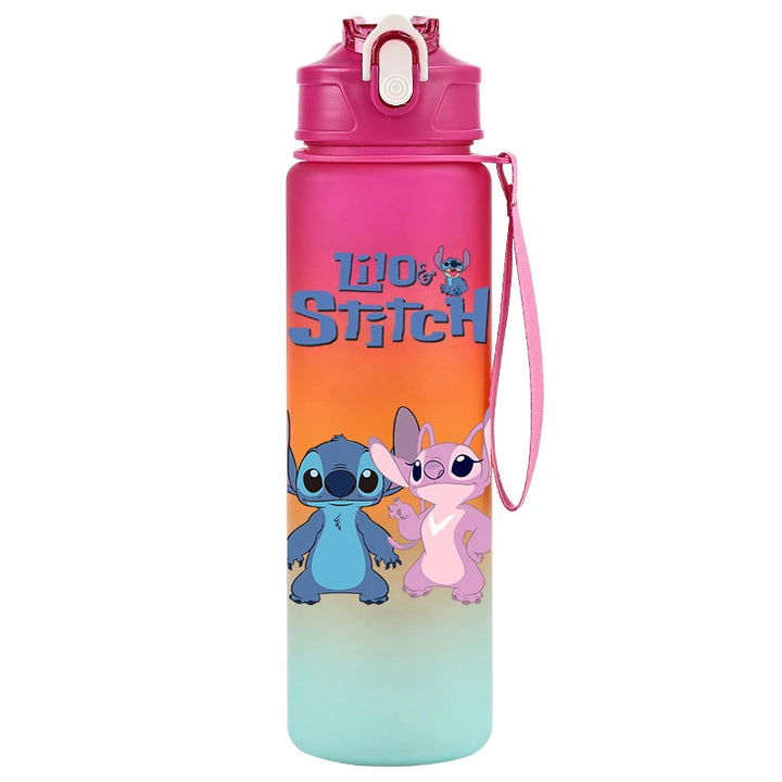 750ML Disney Lilo Stitch Water Bottle Large Capacity Drinking Portable Cartoon Anime Outdoor Sport Water Cup Children Kid Gifts