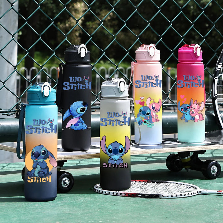 750ML Disney Lilo Stitch Water Bottle Large Capacity Drinking Portable Cartoon Anime Outdoor Sport Water Cup Children Kid Gifts