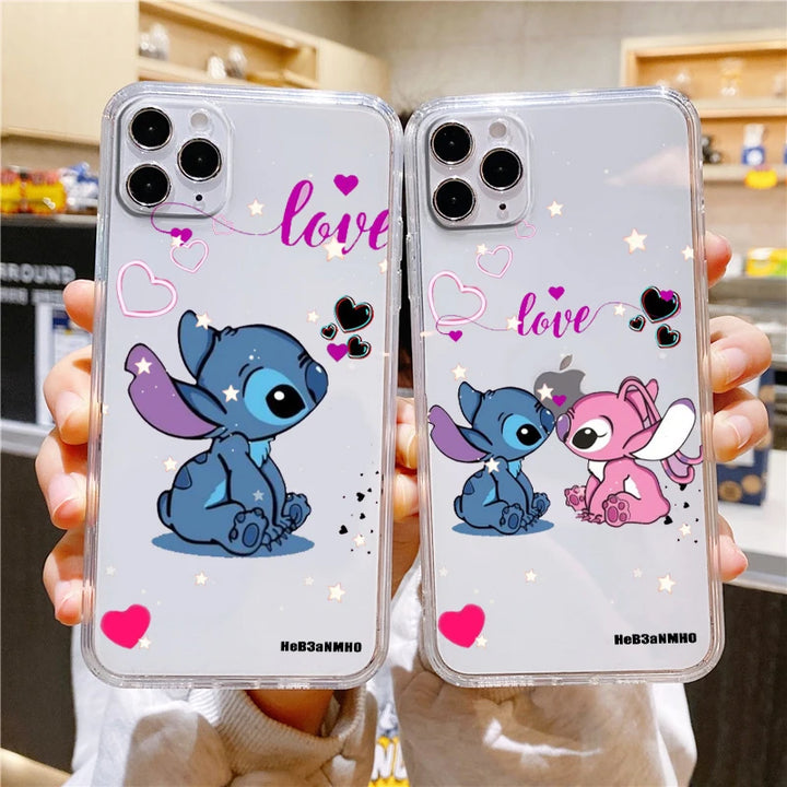 Lilo & Stitch Anime Disney For Apple iPhone 15 14 13 12 11 XS XR X 8 7 SE Pro Max Plus Mini Transparent Phone Case